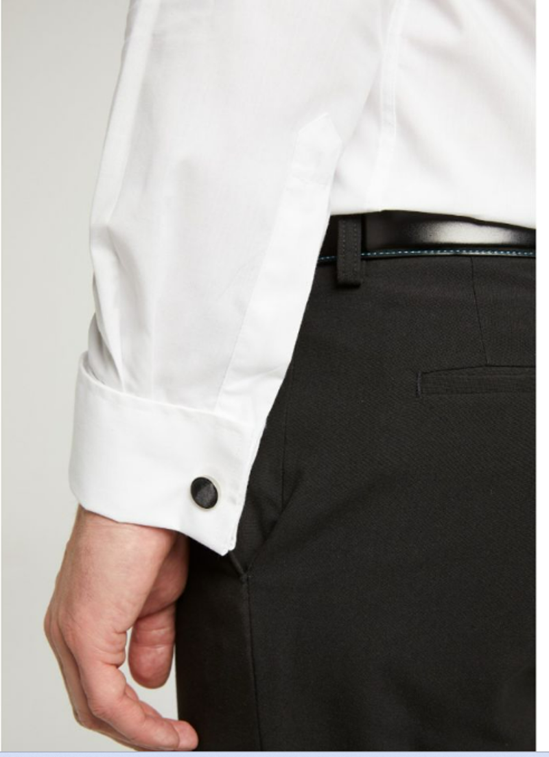 D2 Dress Shirt Stitch Pleat White SLS5002-3